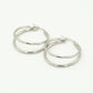 Oorringen hoops dubbel zilverkleurig 25mm