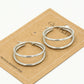 Oorringen hoops dubbel zilverkleurig 25mm