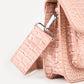 Schoudertas Croco print roze