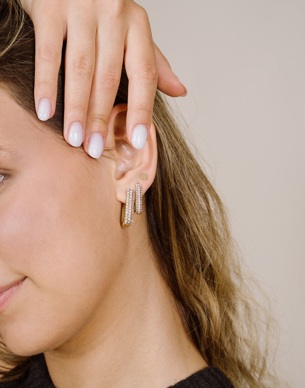 studs hartje plat goudkleurig