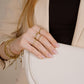Ring open rondjes goudkleurig