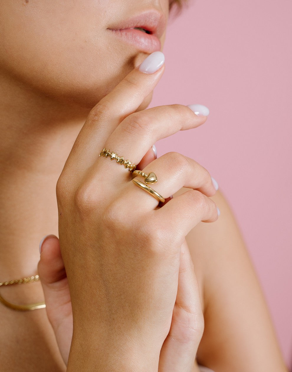 Ring sterretjes goudkleurig