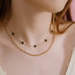 Ketting klavers zwart goudkleurig