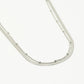 Dubbele ketting snake bolletjes zilverkleurig