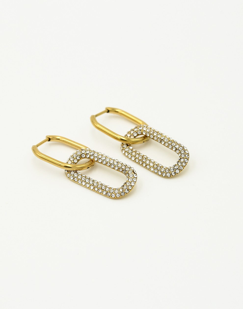 Oorringen ovale hanger zirkonia crystal