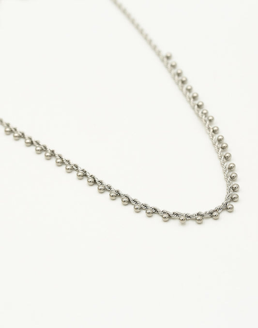 Gedraaide ketting bolletjes zilverkleurig