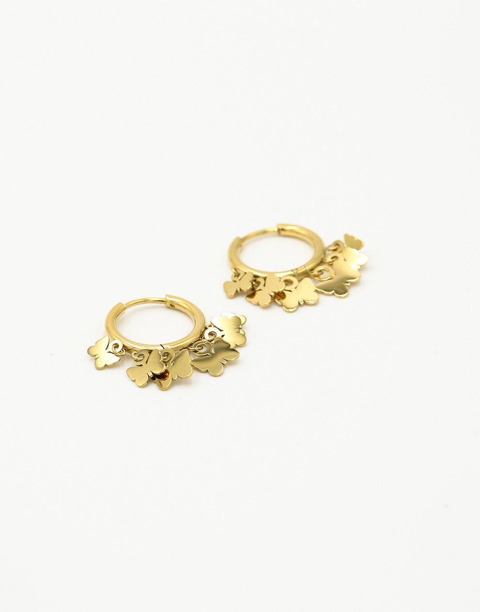 Earrings 6 butterflies gold-colored