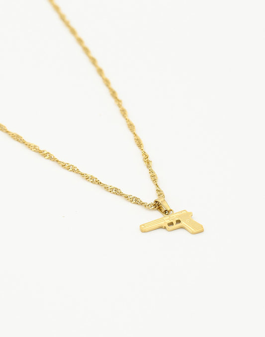 Ketting pistool goudkleurig