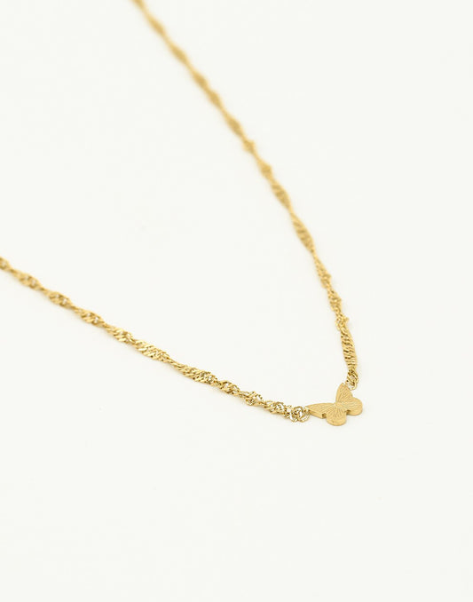 Ketting vlinder goudkleurig
