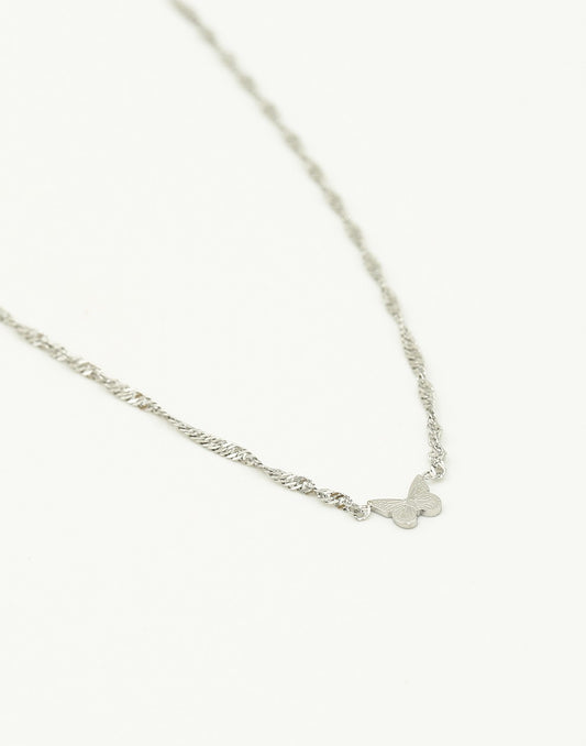 Ketting vlinder zilverkleurig