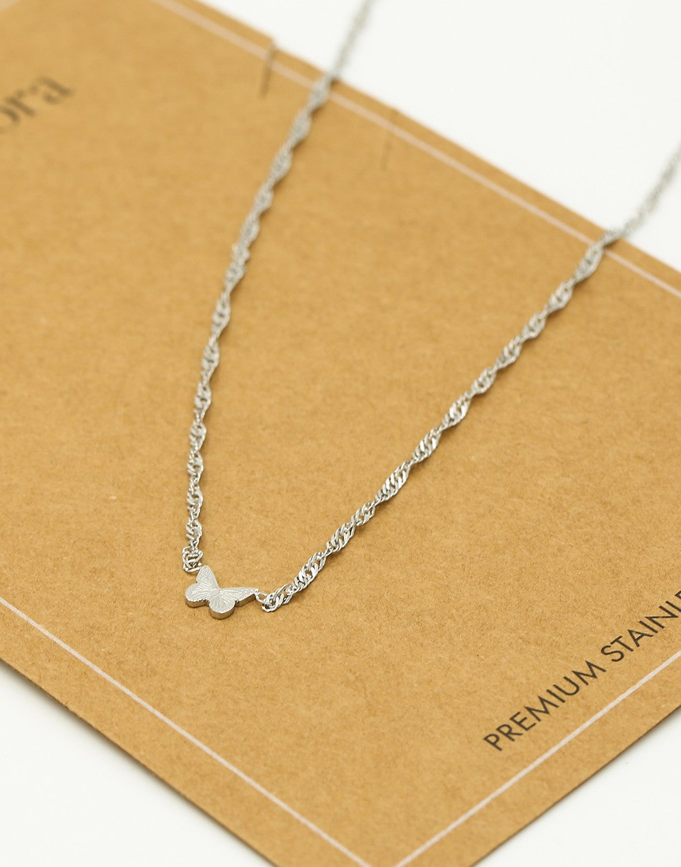 Ketting vlinder zilverkleurig