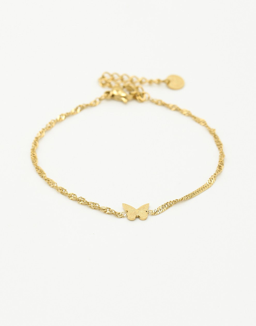 Armband vlinder goudkleurig