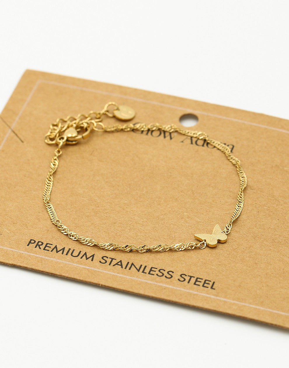 Armband vlinder goudkleurig