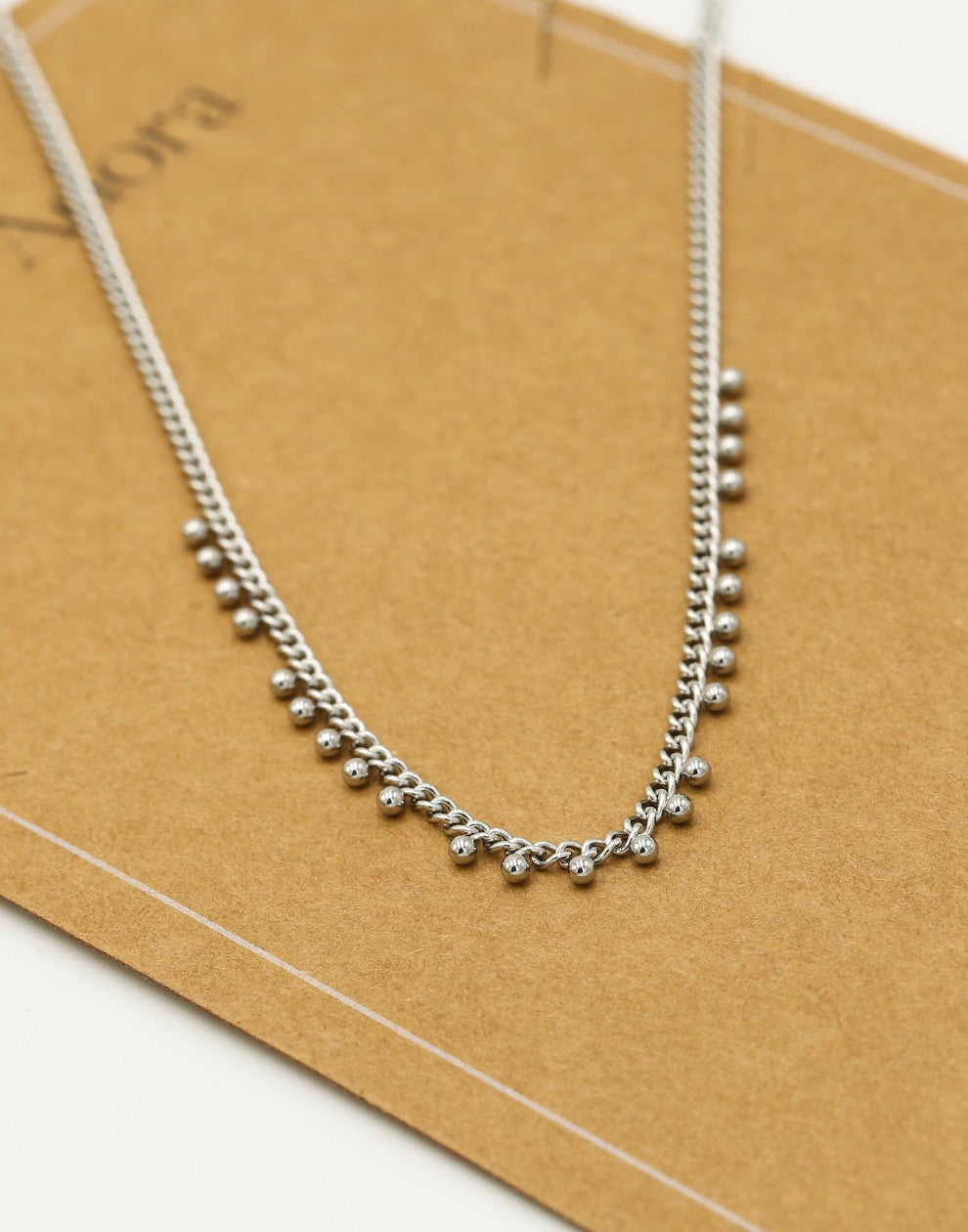 Schakelketting bolletjes zilverkleurig