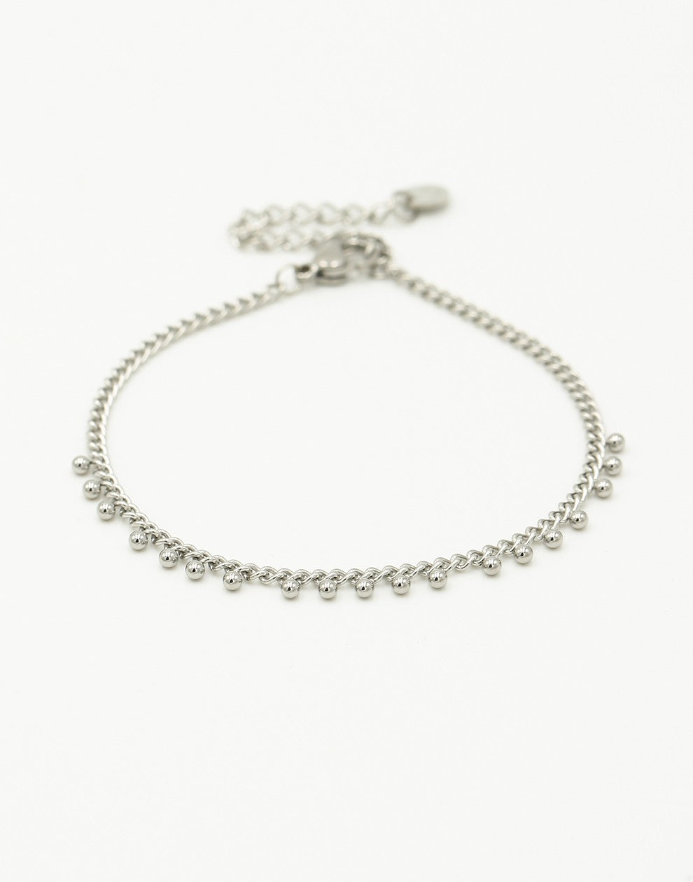 Schakelarmband bolletjes zilverkleurig