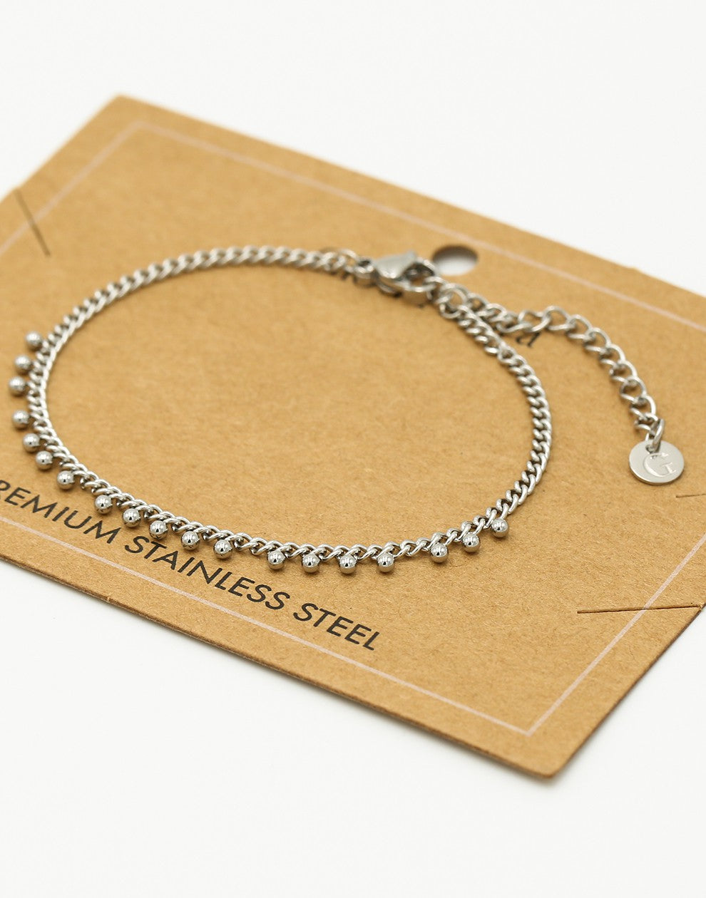 Schakelarmband bolletjes zilverkleurig