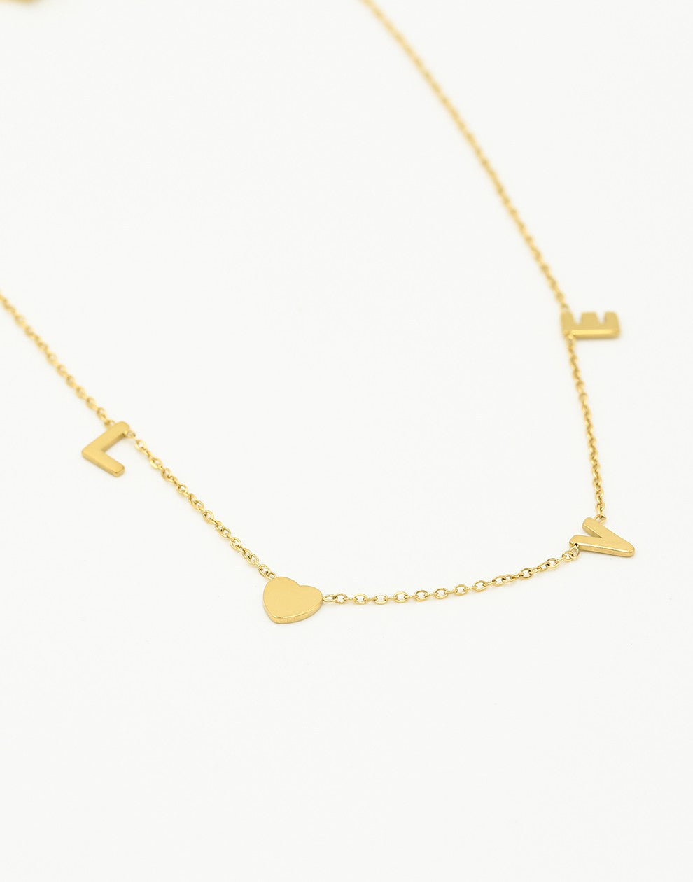 Ketting love goudkleurig
