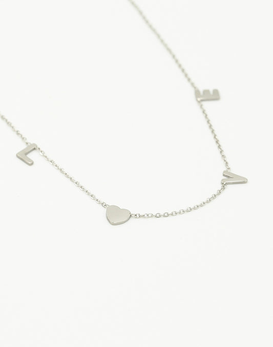 Ketting love zilverkleurig
