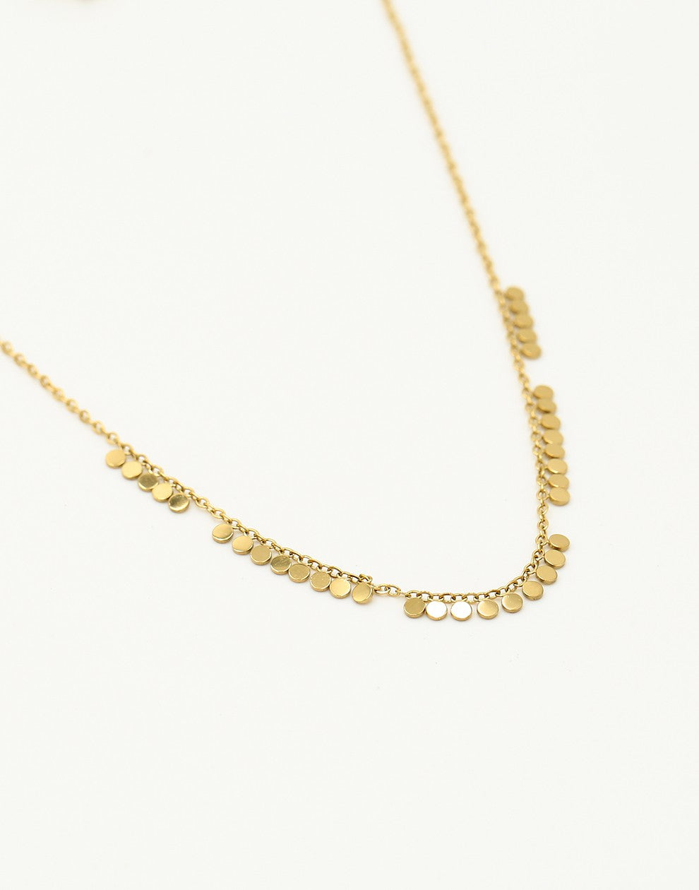 Ketting kleine muntjes goudkleurig