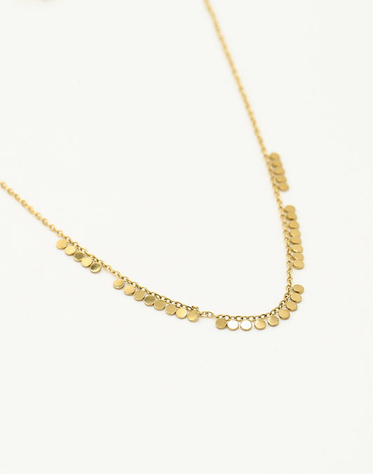 Ketting kleine muntjes goudkleurig