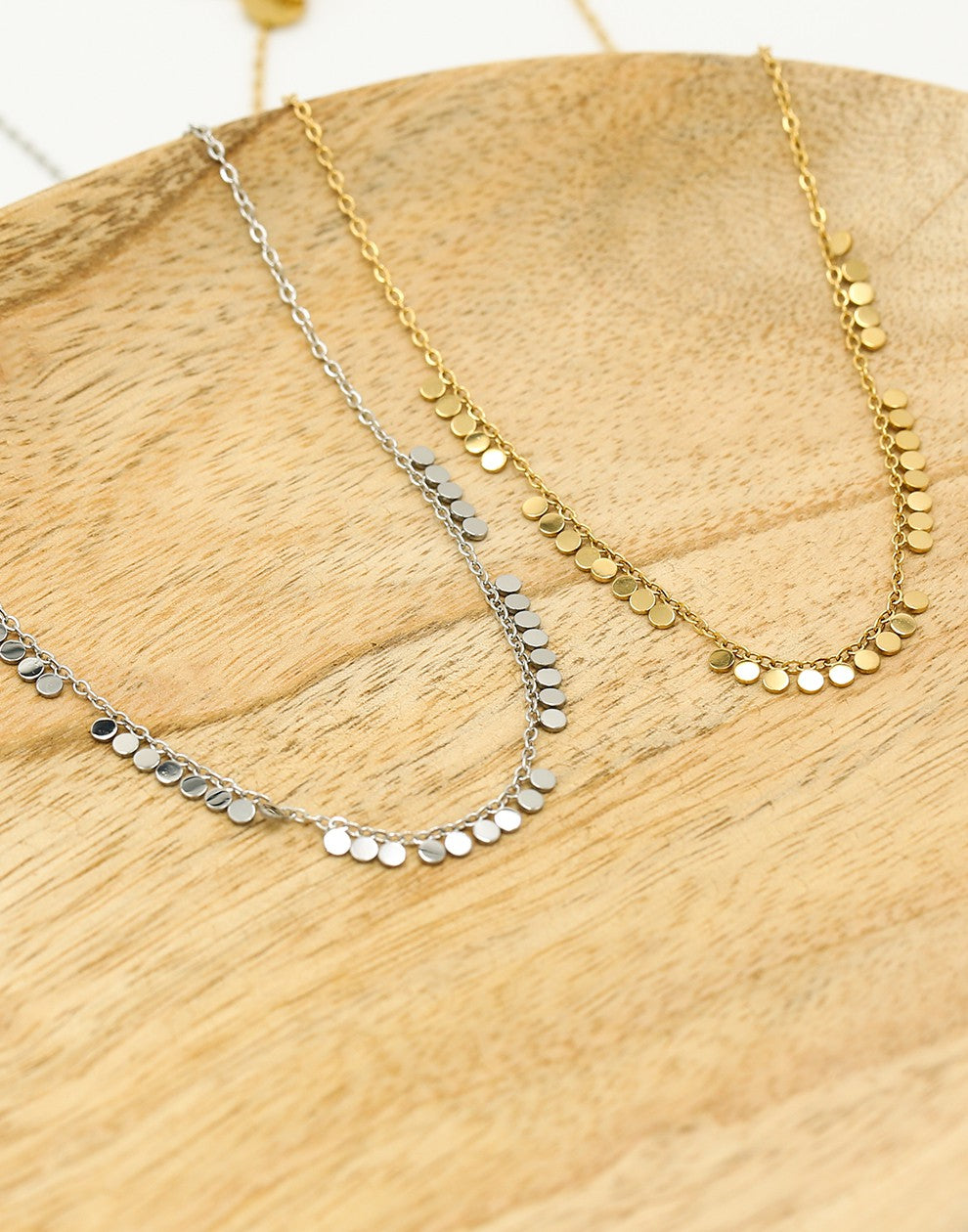 Ketting kleine muntjes goudkleurig