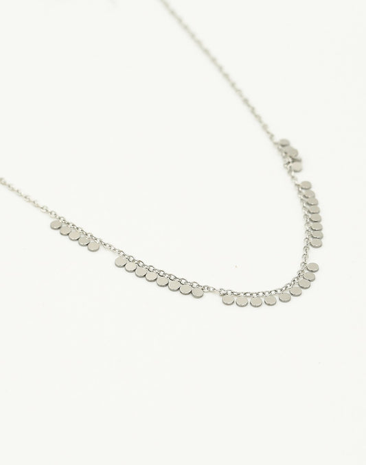 Ketting kleine muntjes zilverkleurig