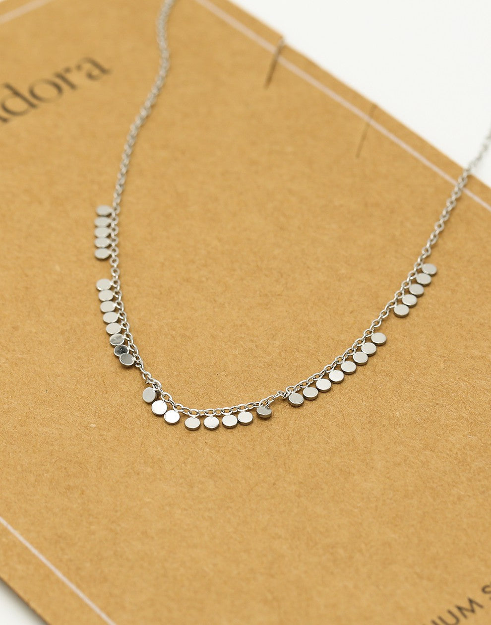 Ketting kleine muntjes zilverkleurig