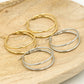 Oorringen hoops dubbel zilverkleurig 30mm