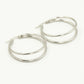 Oorringen hoops dubbel zilverkleurig 30mm