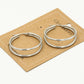 Oorringen hoops dubbel zilverkleurig 30mm