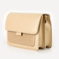 schoudertas beige met gestreepte band