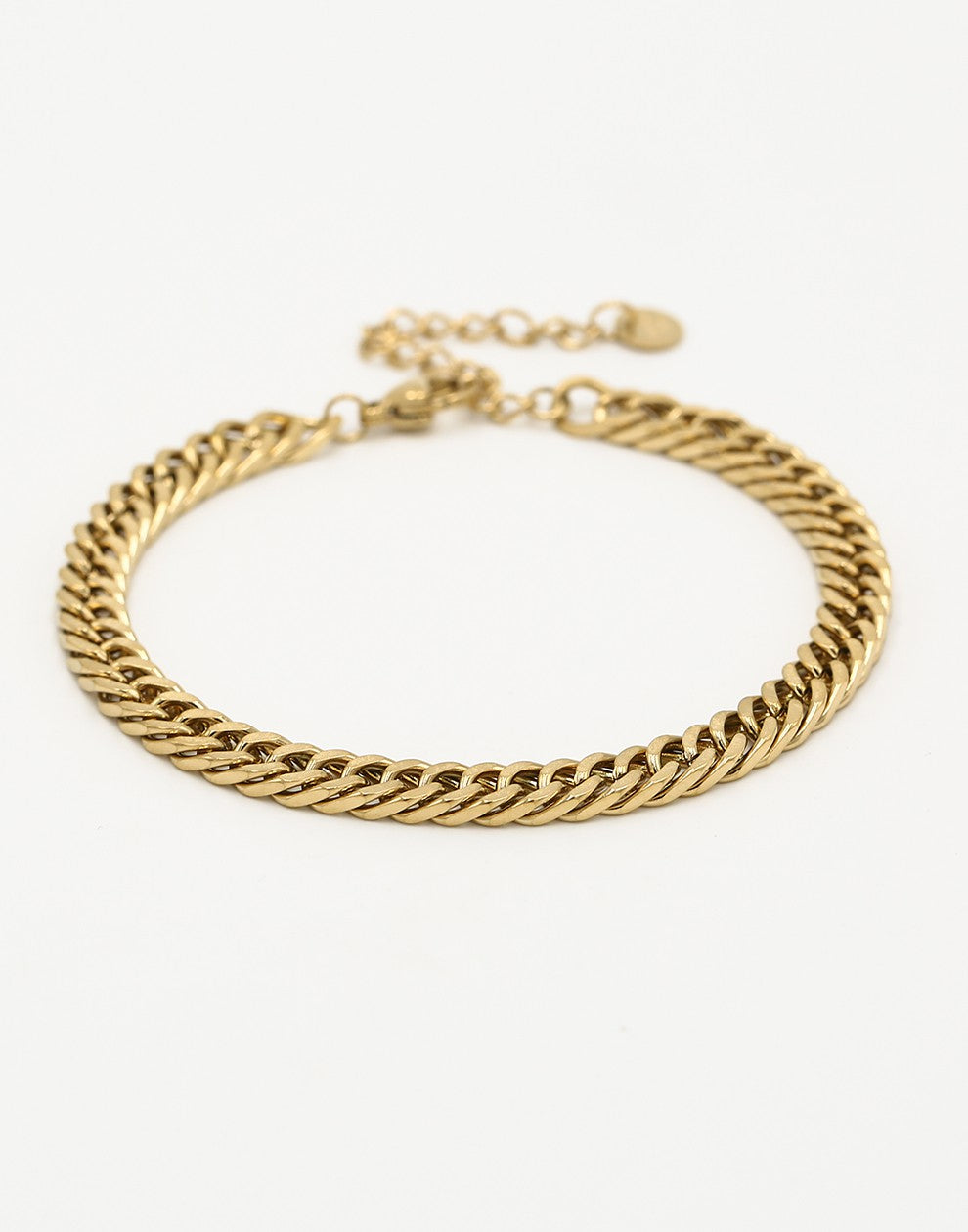 Schakelarmband grof goudkleurig