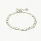 Dubbele armband paperclip schakel zilverkleurig