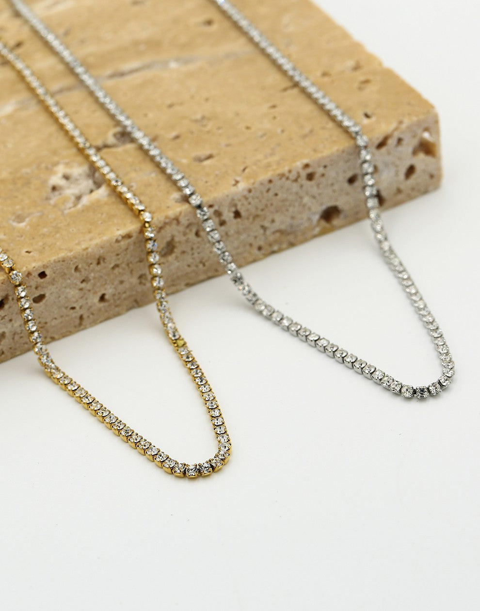 Tennis ketting transparante stenen