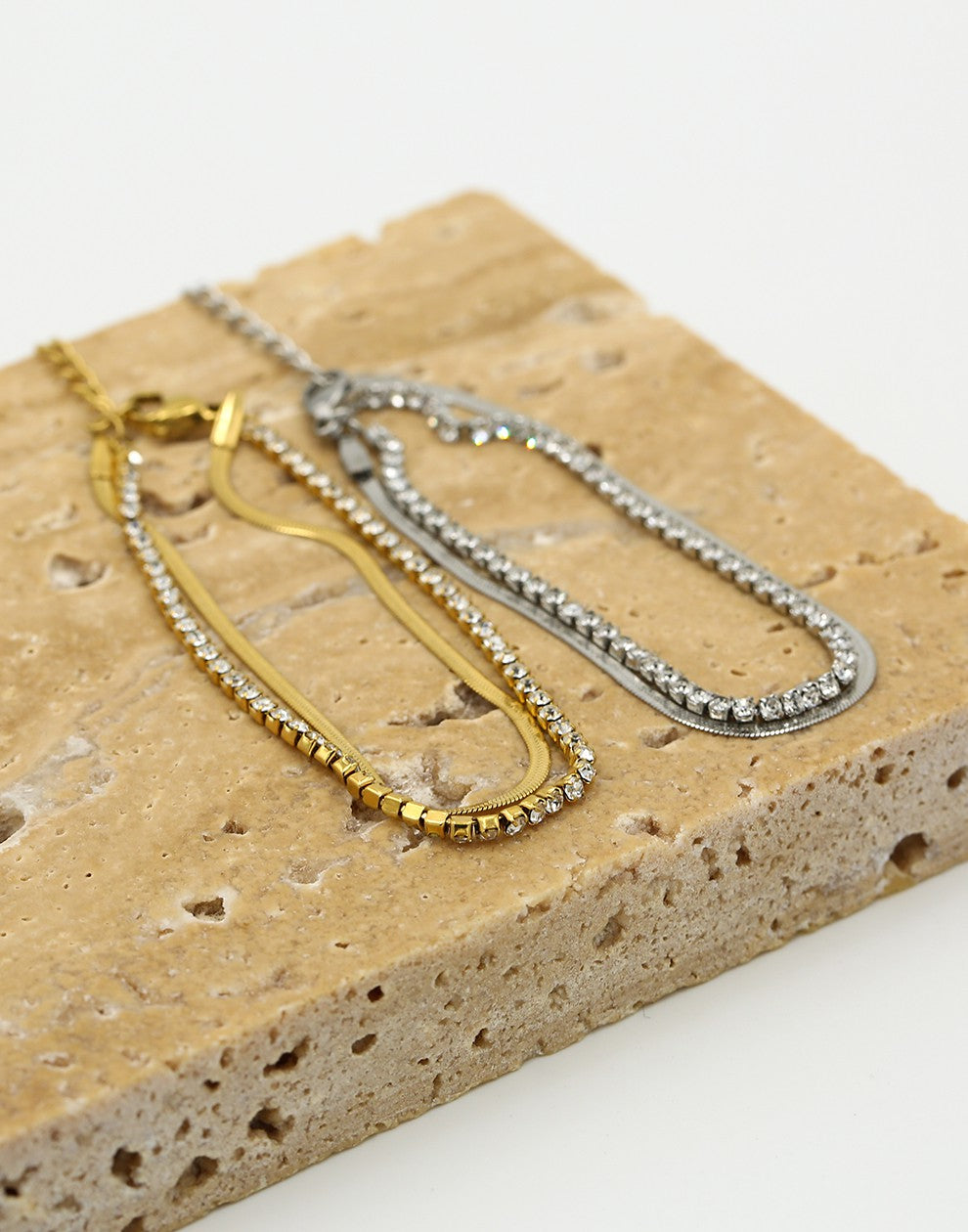 Armband tennis snake goudkleurig