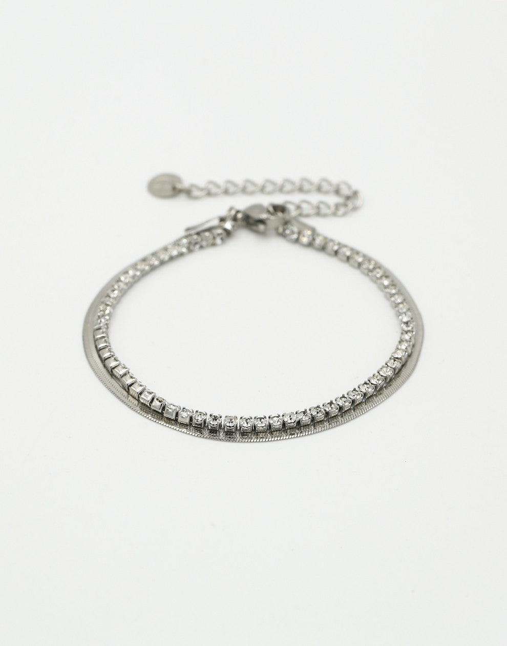 Armband tennis snake zilverkleurig