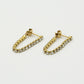 Tennis oorsteker chain goudkleurig