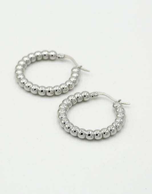 Hoops bolletjes zilverkleurig