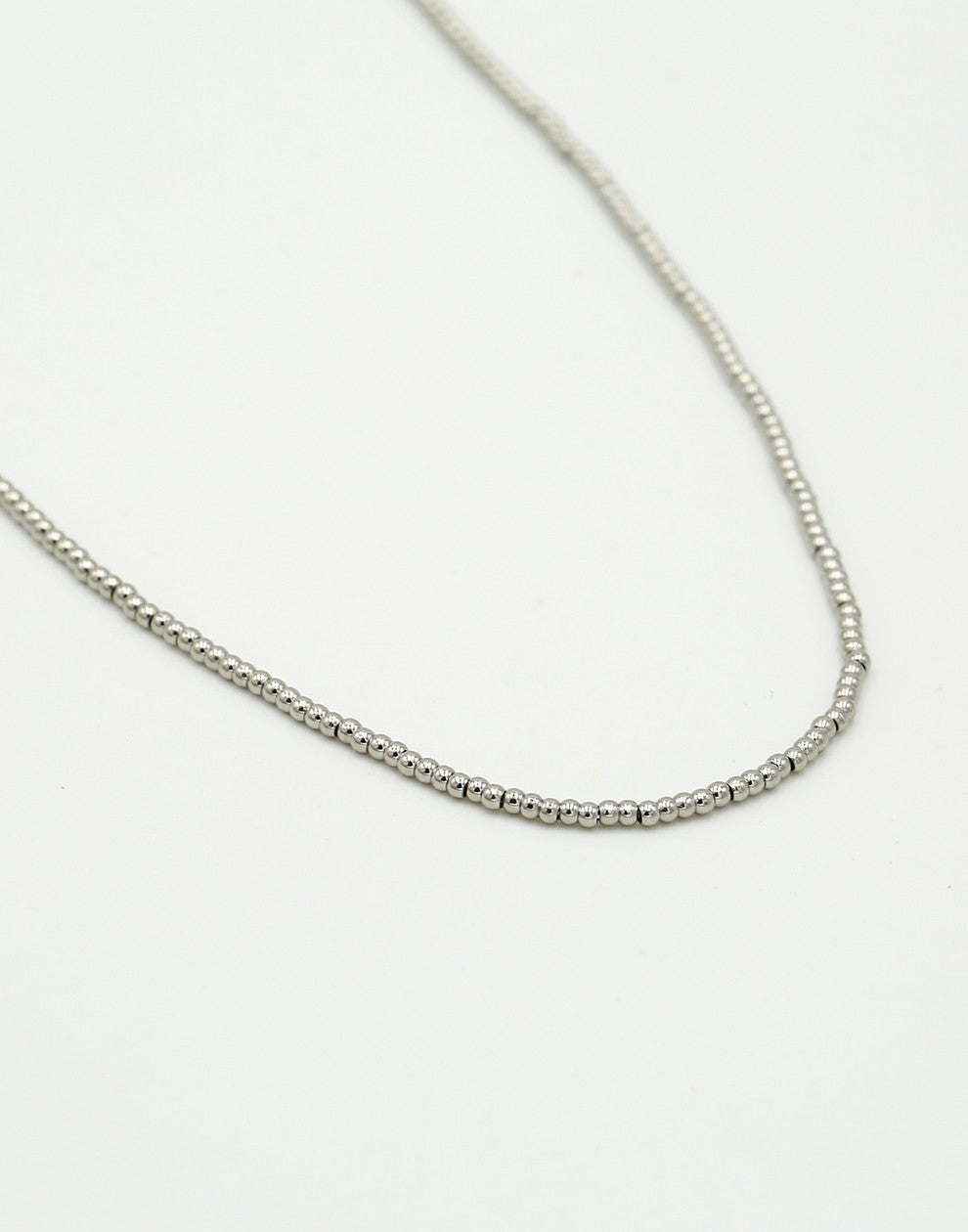 Ketting bolletjes mini zilverkleurig