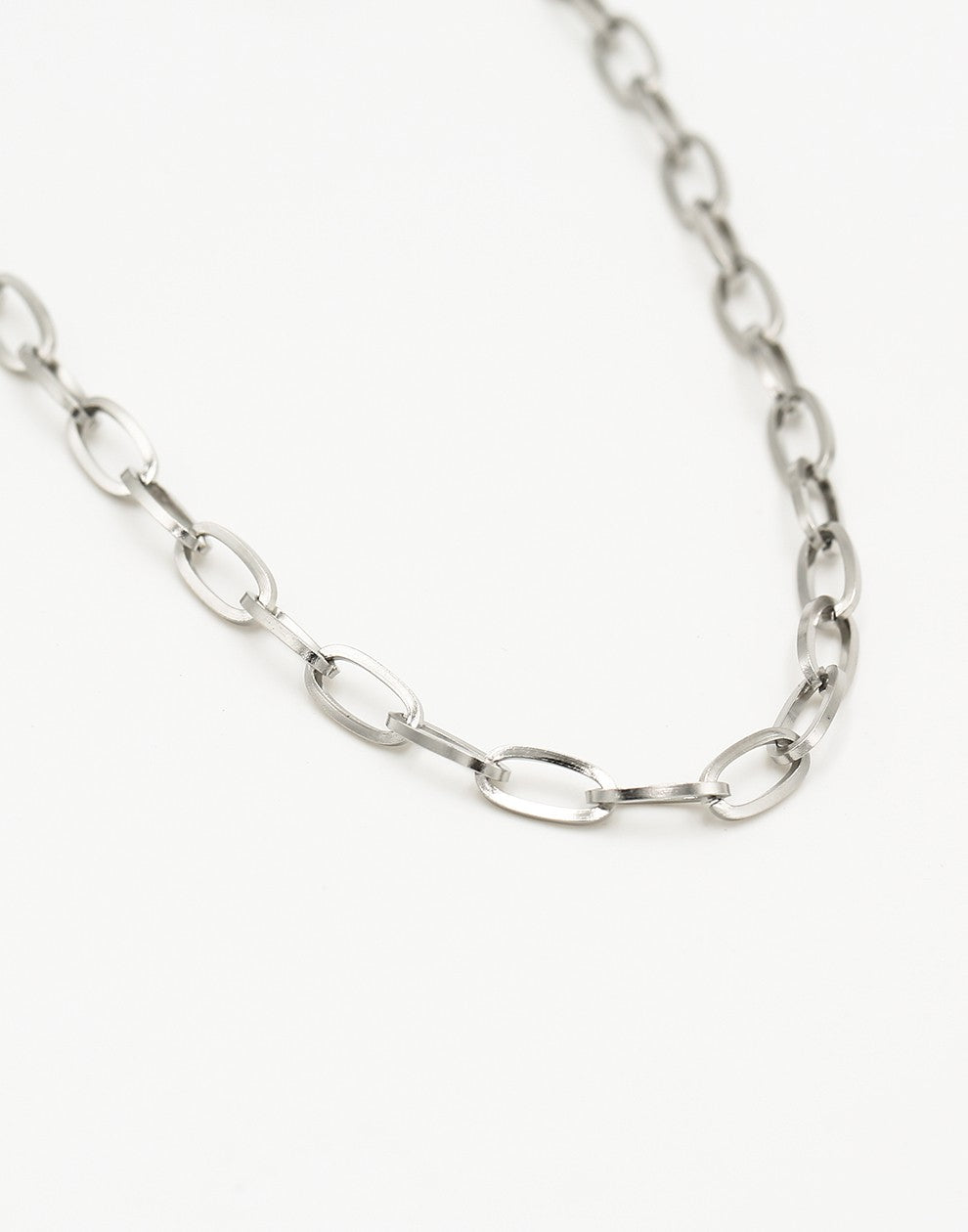 Ketting zilverkleurig schakel ovaal
