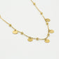 Bolletjes ketting met muntjes goudkleurig