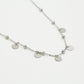 Bolletjes ketting met muntjes zilverkleurig