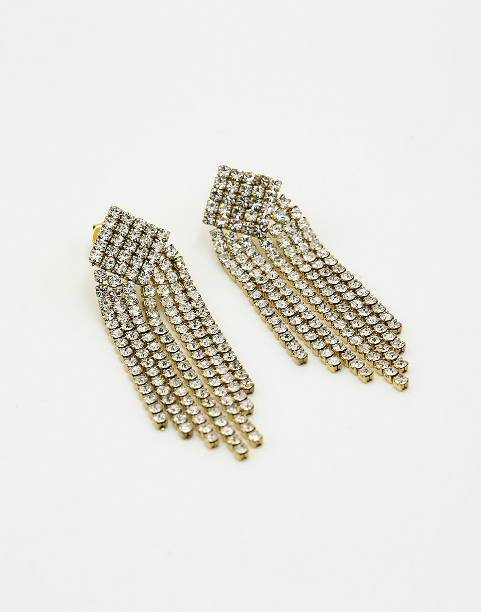 Tennis earrings multi diamond gold-colored