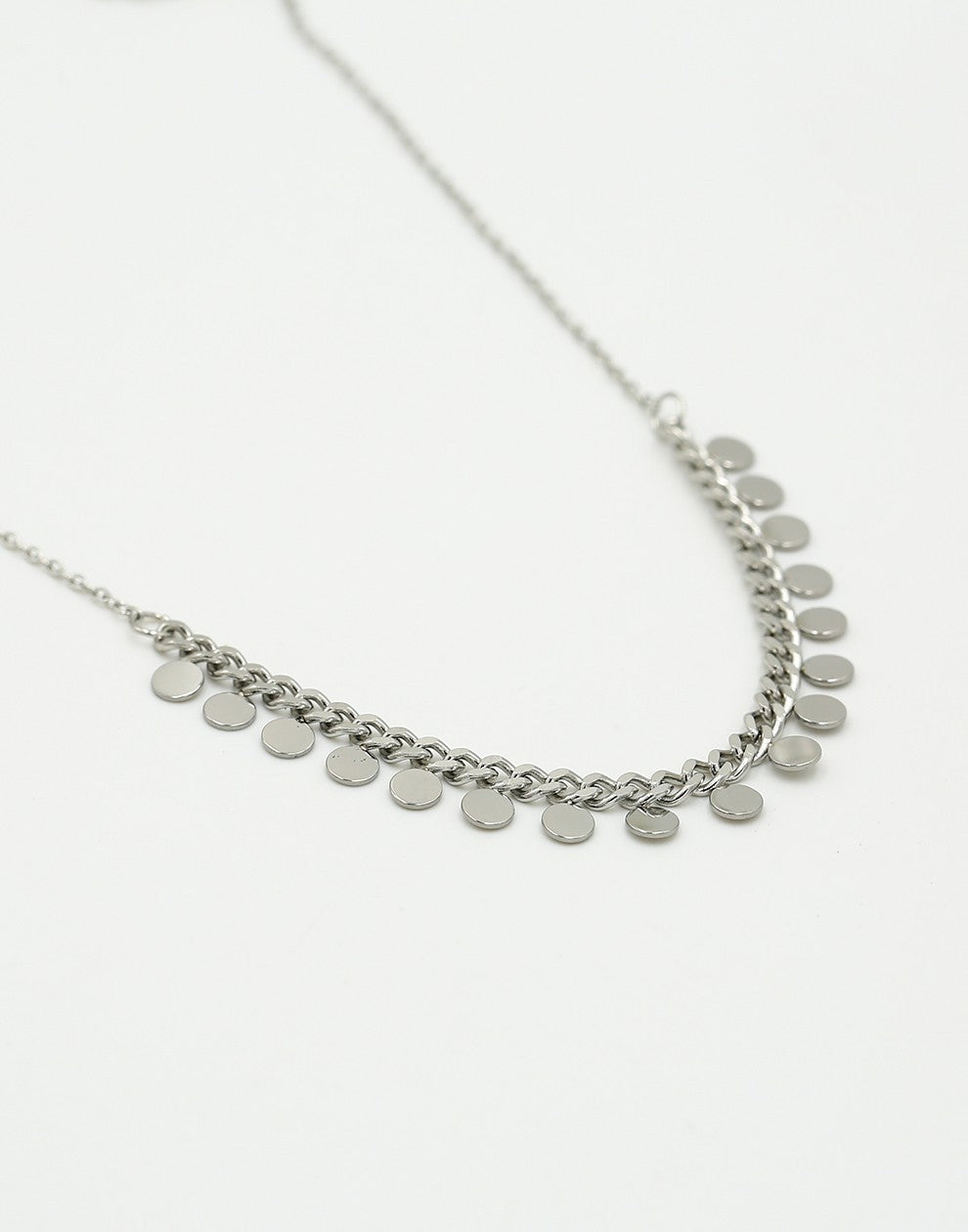 Ketting met muntjes zilverkleurig