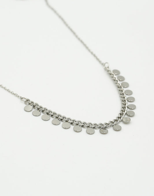 Ketting met muntjes zilverkleurig