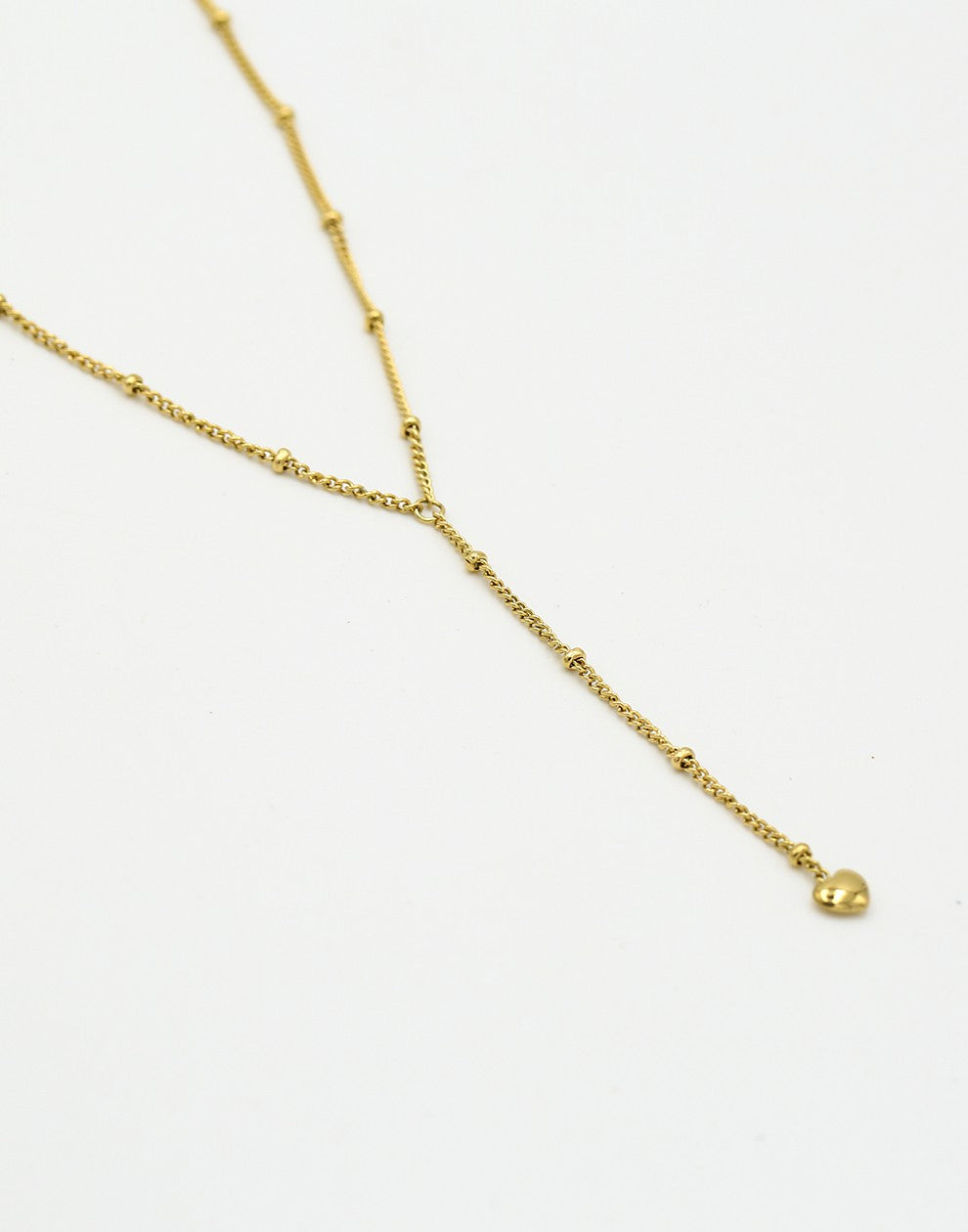 Ketting Y-vorm met hartje goudkleurig