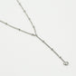 Ketting Y-vorm met hartje zilverkleurig