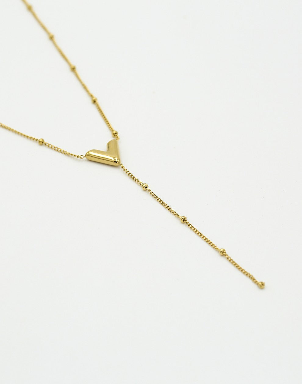 Ketting Y-vorm V hanger goudkleurig