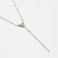 Ketting Y-vorm V hanger zilverkleurig