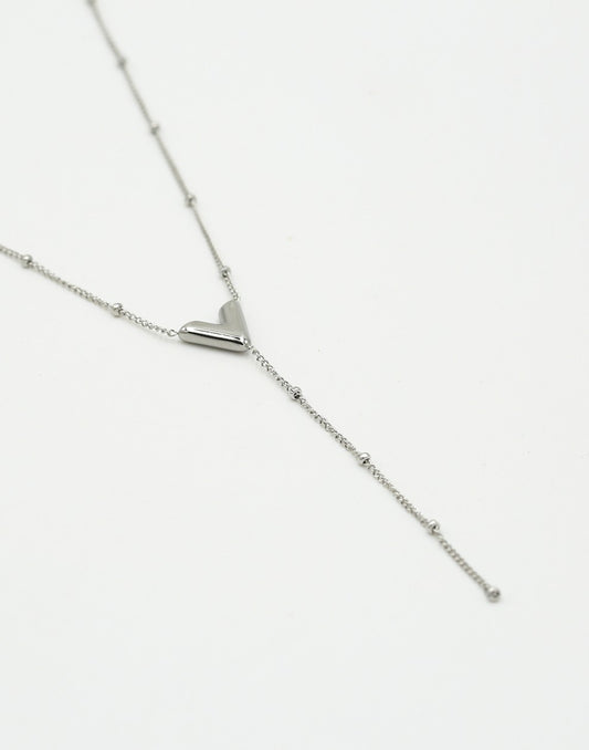 Ketting Y-vorm V hanger zilverkleurig